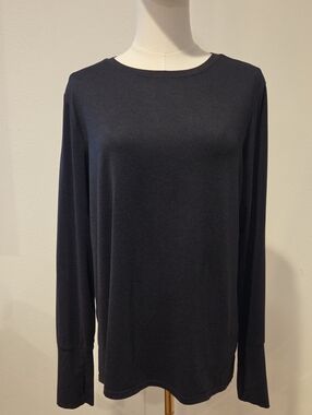 Zella Dark Gray Long Sleeve Crew Neck Tee